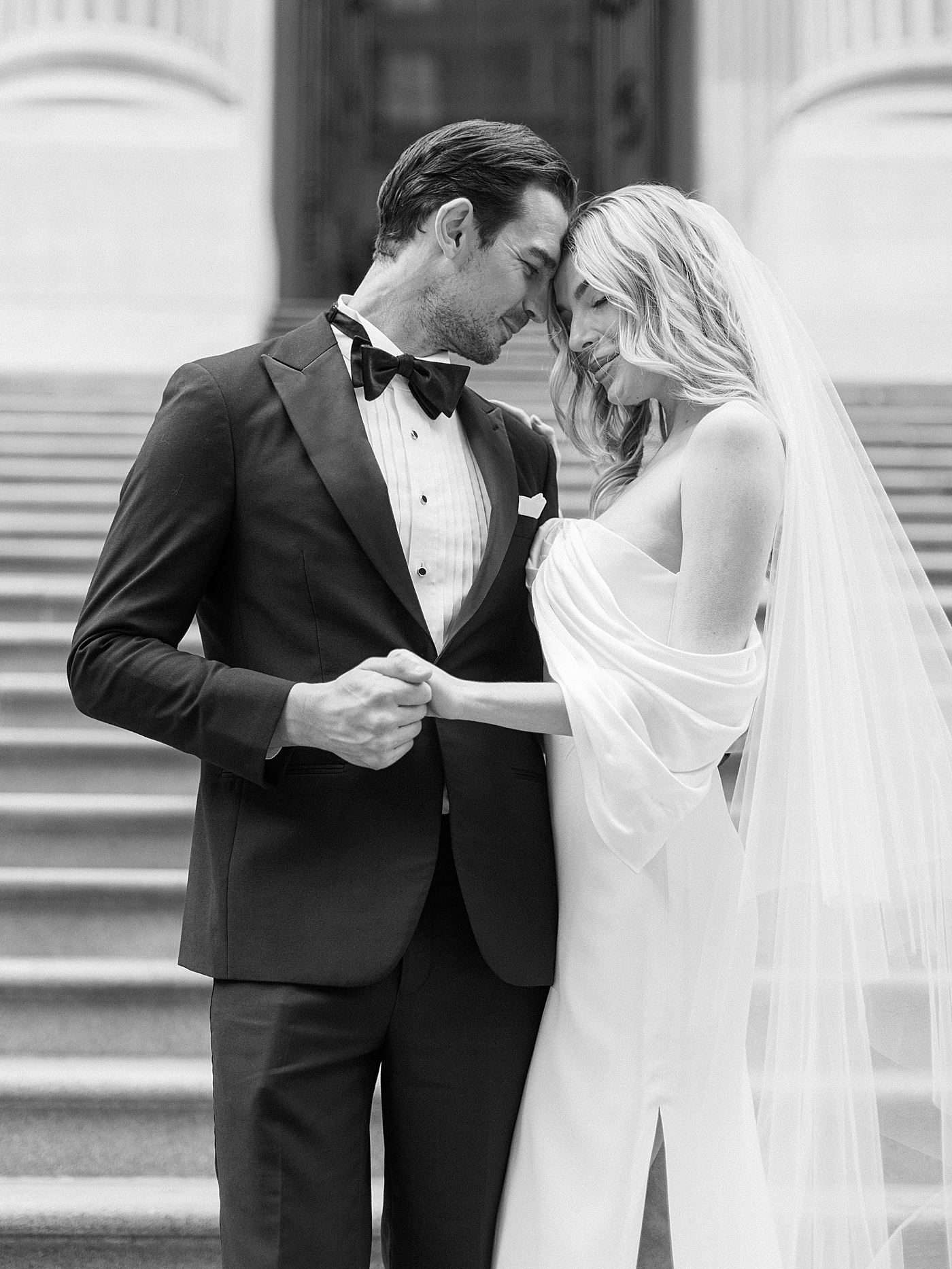 Black and white photo of bride and groom | Photo by Hope Helmuth Photography