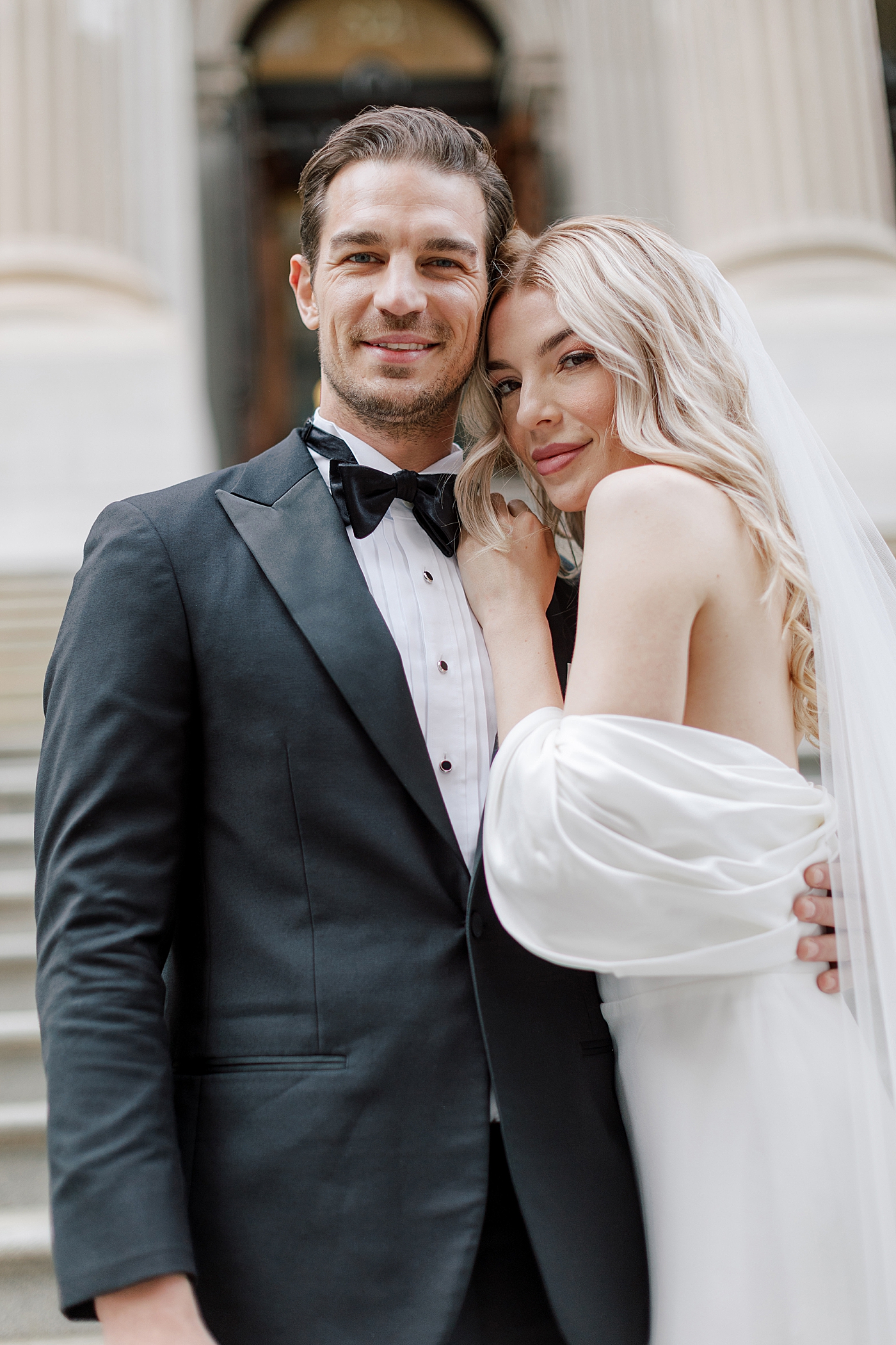 Bride and groom portraits in downtown NYC | Photo by Hope Helmuth Photography