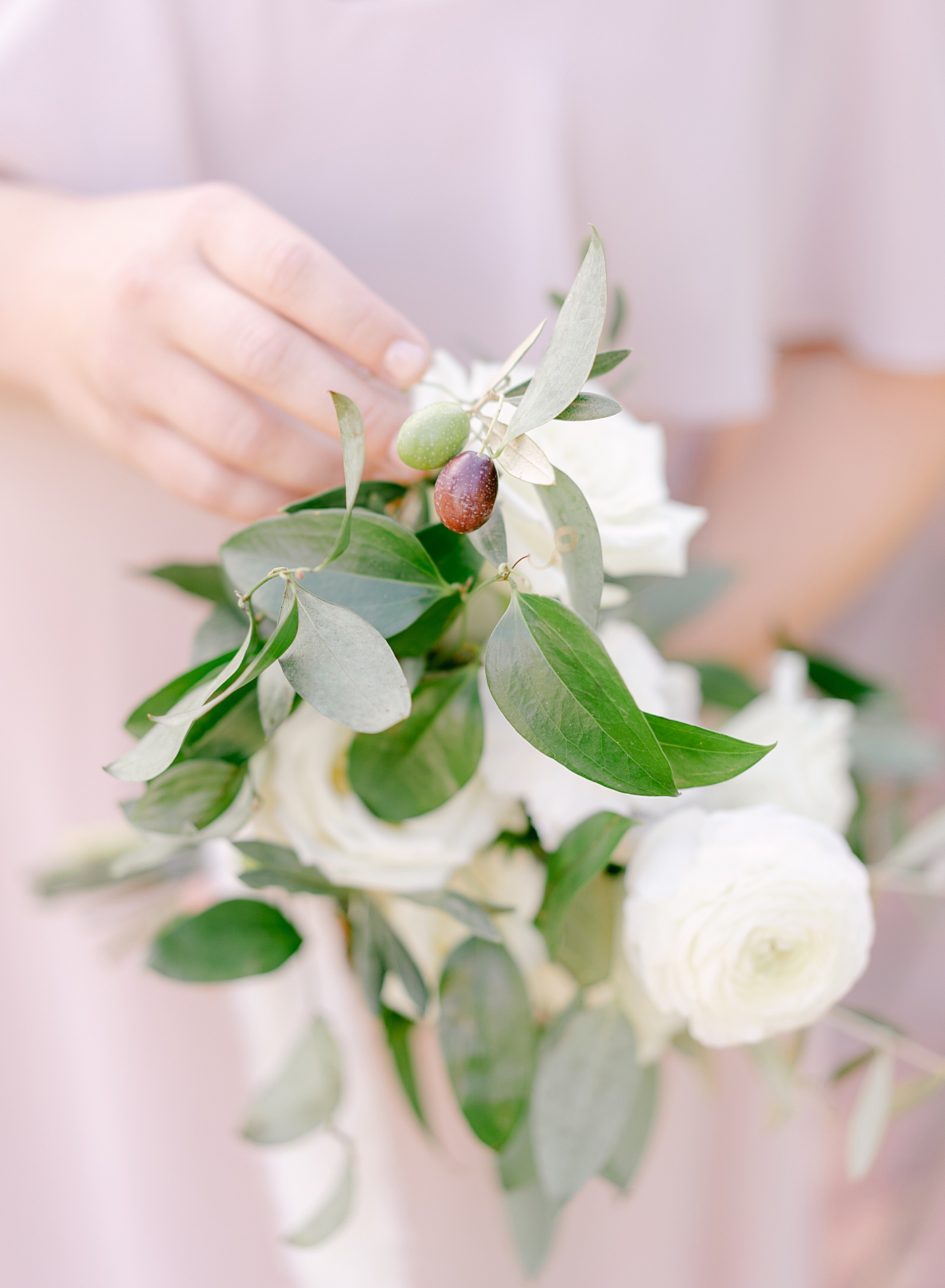 Bridal bouquet with olive branches | Photo by Hope Helmuth Photography