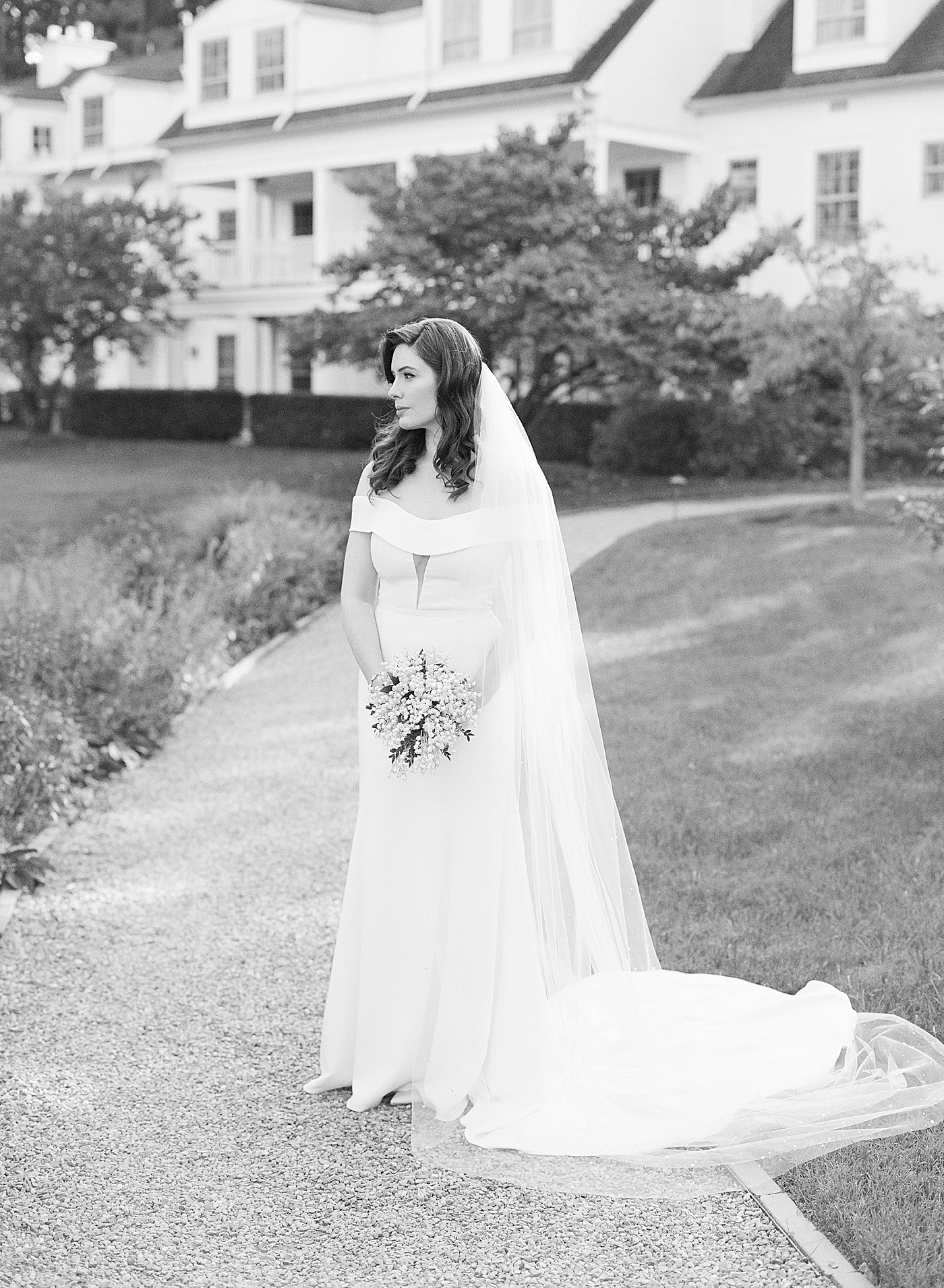 Black and white bridal portrait | Photo by Hope Helmuth Photography