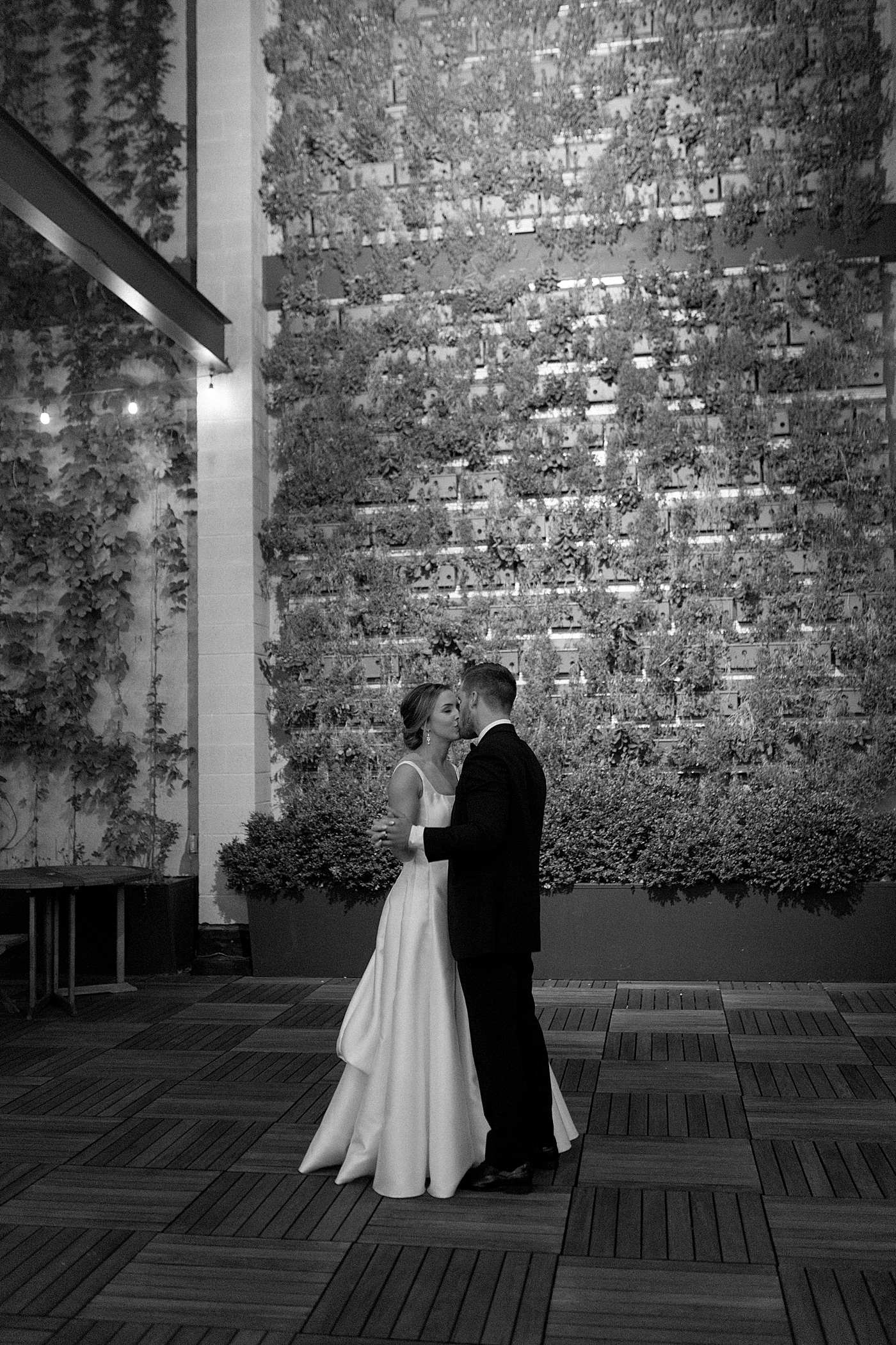 Black and white photo of bride and groom dancing | Excelsior PA Wedding Photography by Hope Helmuth Photography