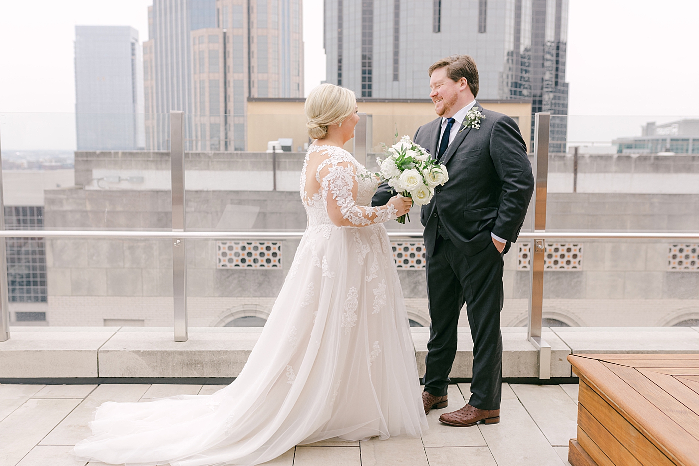 Groom seeing bride for the first time | Photo by Hope Helmuth Photography