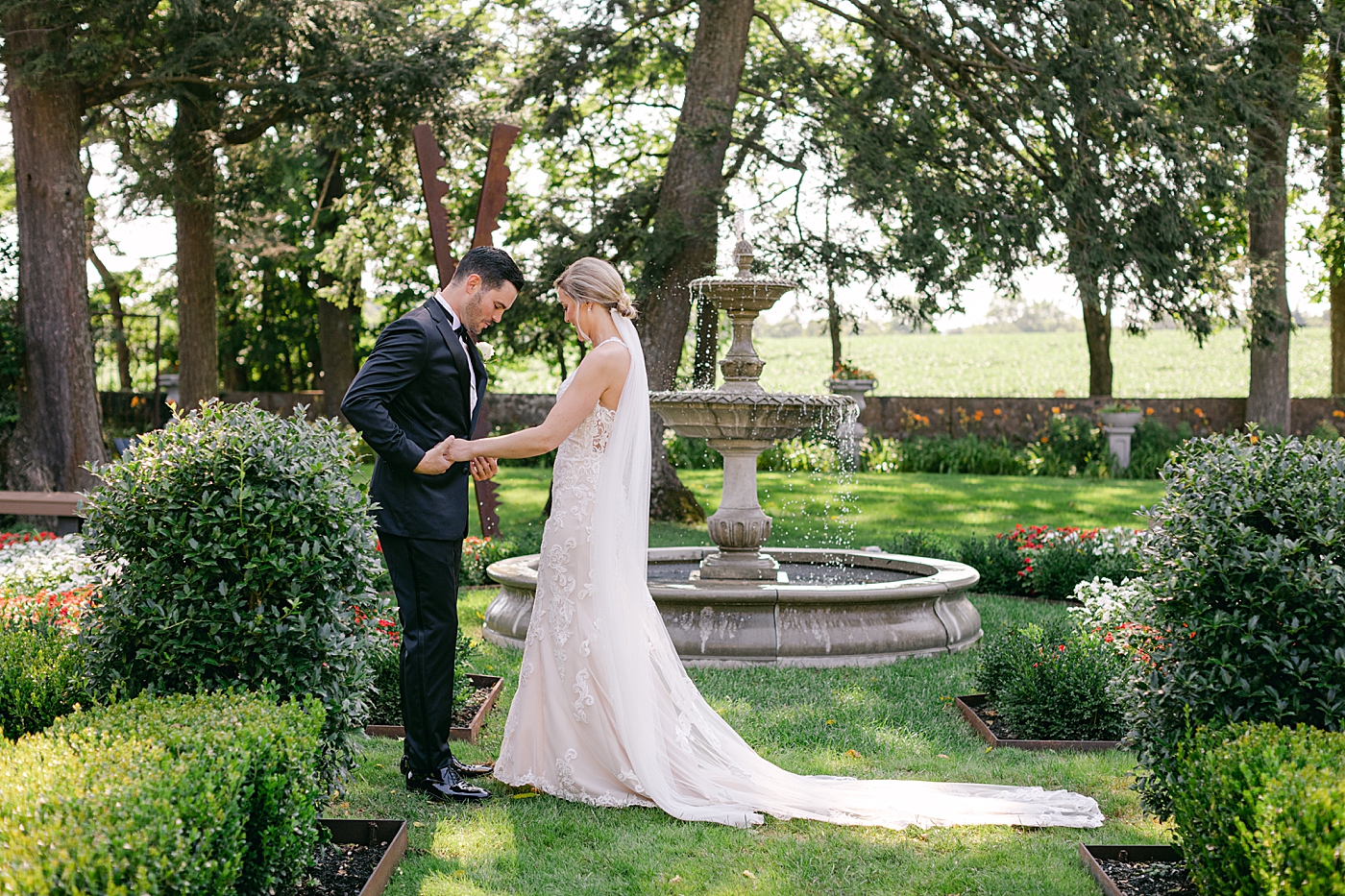 Bride and groom first look | Image by Hope Helmuth Photography