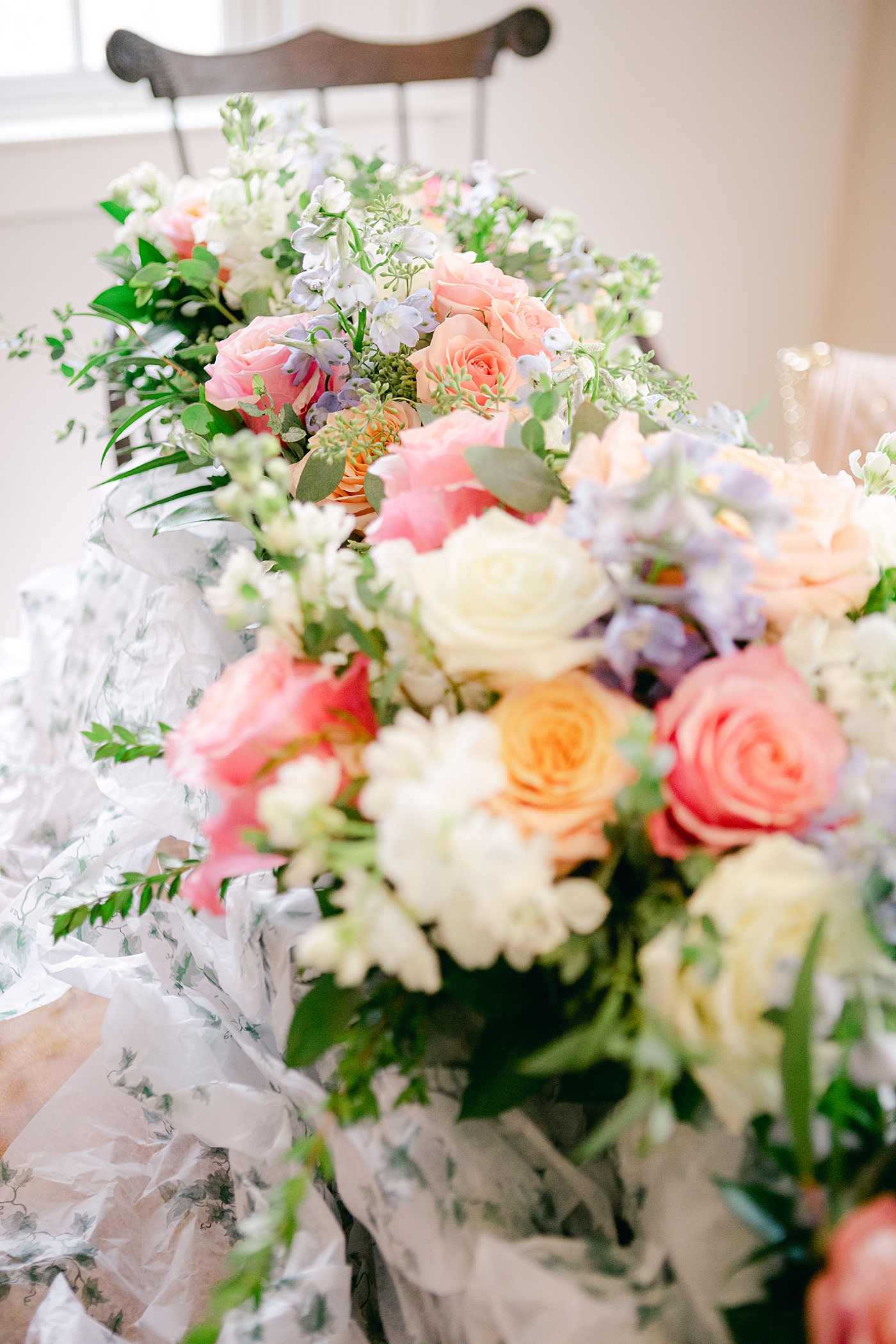 Wedding flowers on a table | Image by Hudson Valley Wedding Photographer Hope Helmuth