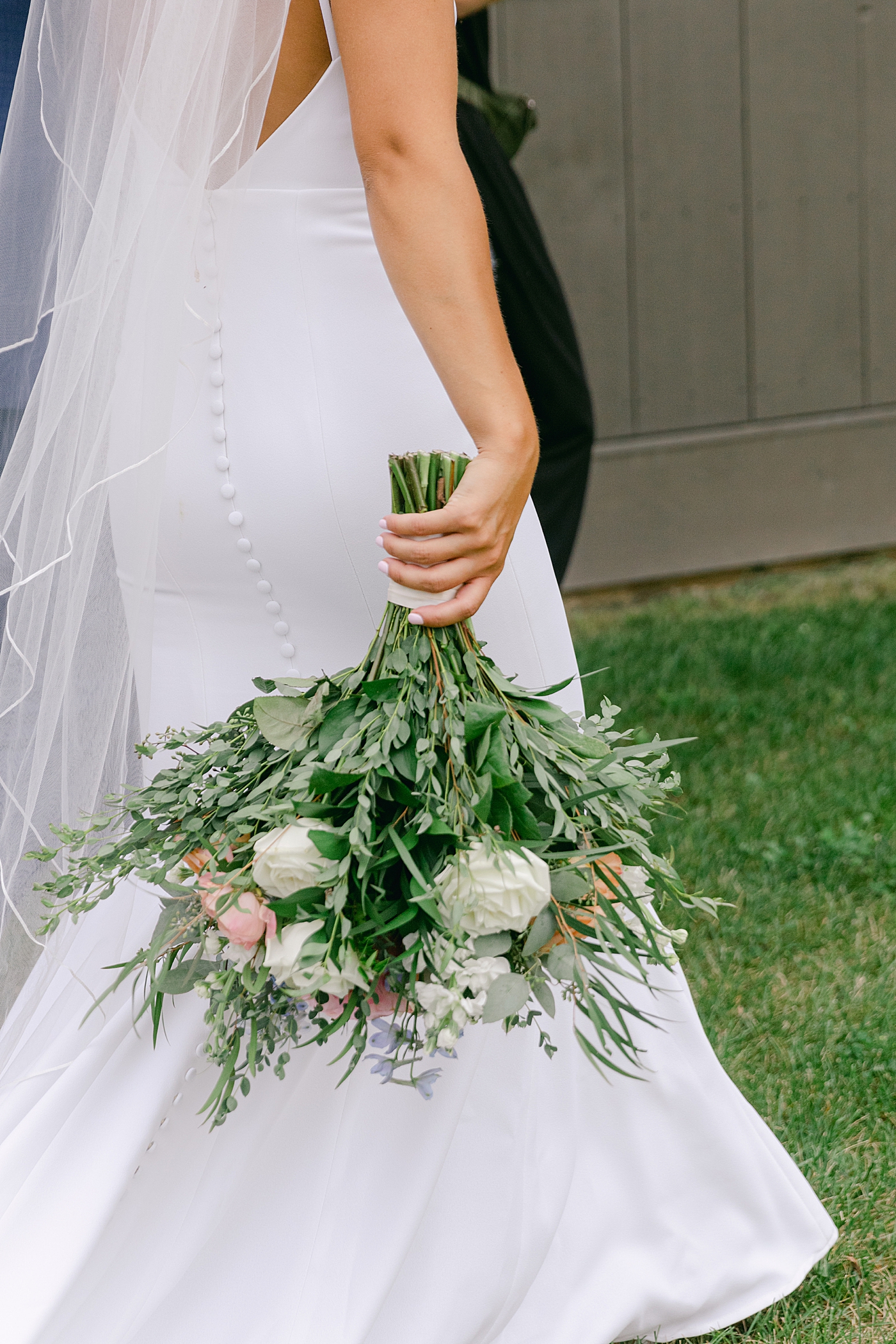 Bride holding her bouquet | Image by Hudson Valley Wedding Photographer Hope Helmuth