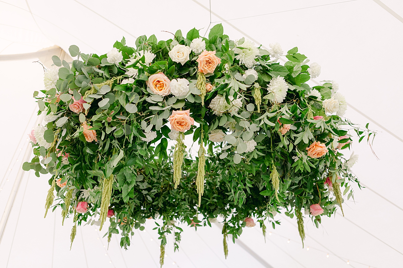 Wedding flower installation | Image by Hope Helmuth Photography