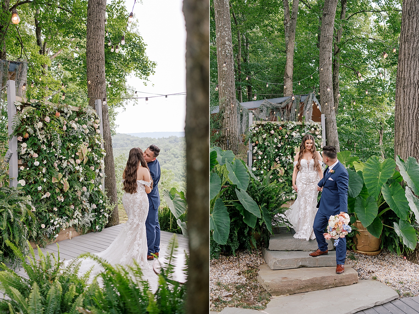 Bride and groom kiss at their ceremony location | Image by Hope Helmuth Photography 