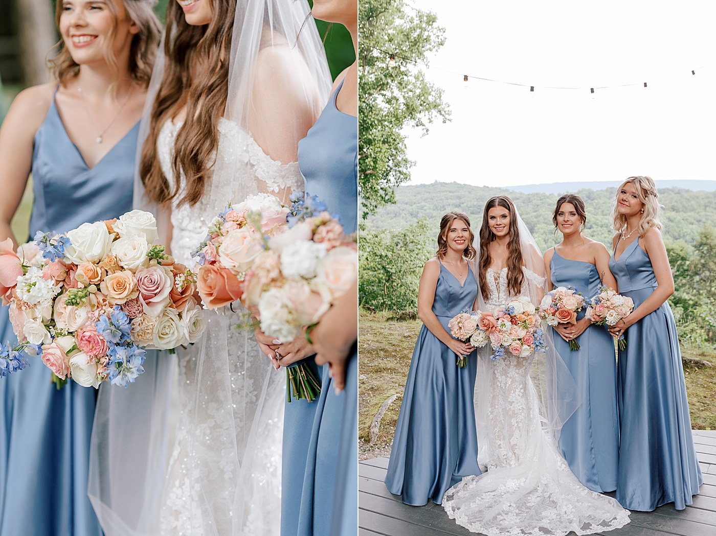 Detail of bride with her bridesmaids during Promise Ridge Wedding | Image by Hope Helmuth Photography 