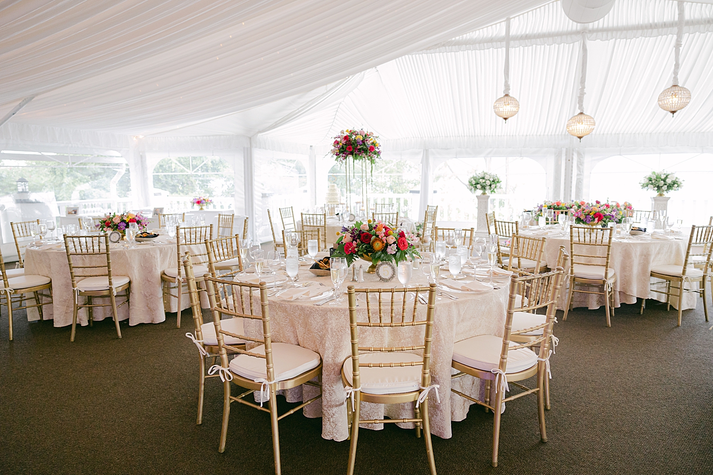 Reception table details during Sagamore Wedding | Image by Hope Helmuth Photography