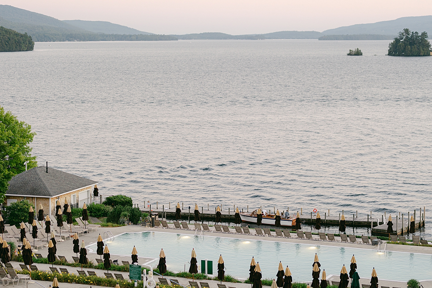 Location image of the harbor with a pool in the foreground | Image by Hope Helmuth Photography