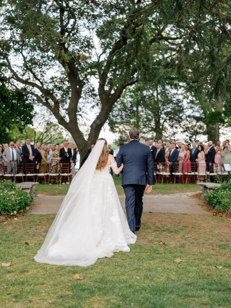 Bride and groom during their Hermitage Museum wedding ceremony by the Norfolk waterfront