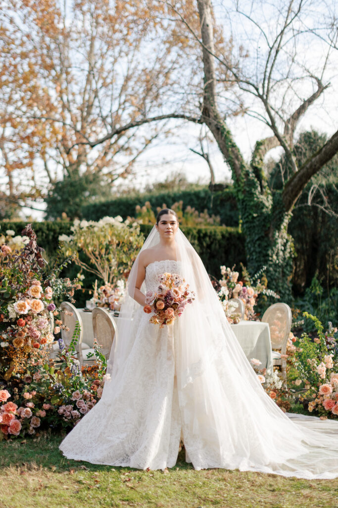fernbrook farms autumn wedding with with garden florals and new jersey wedding photographer