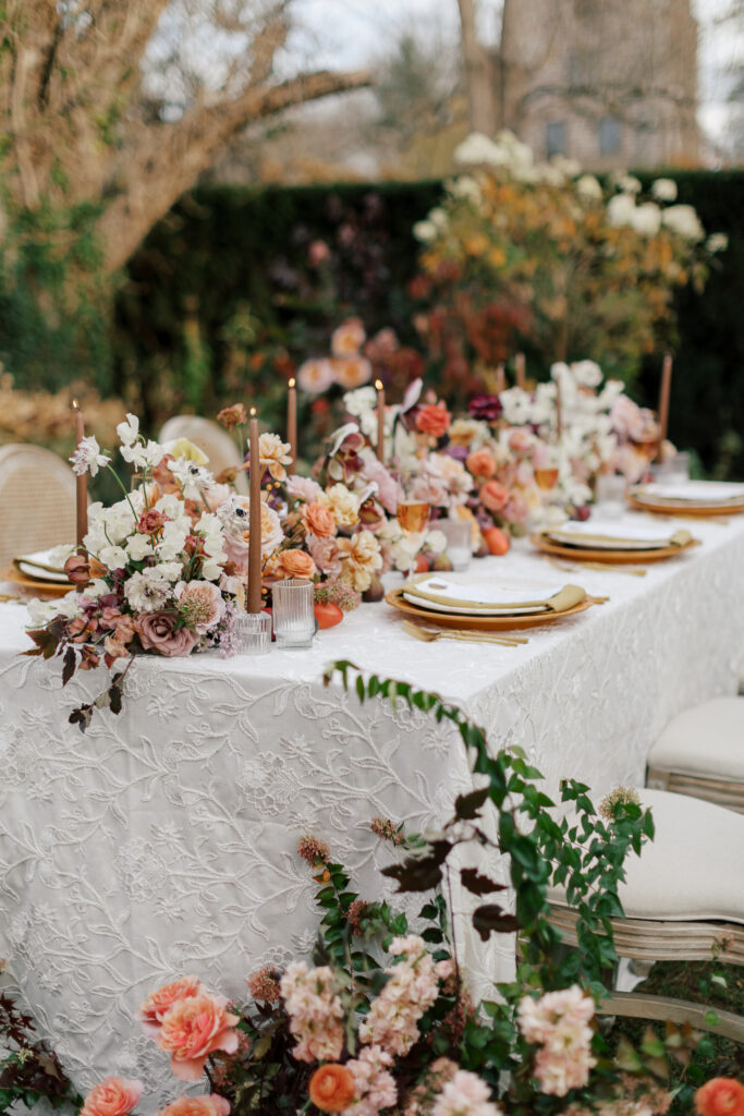 fernbrook farms autumn wedding with with garden florals and new jersey wedding photographer