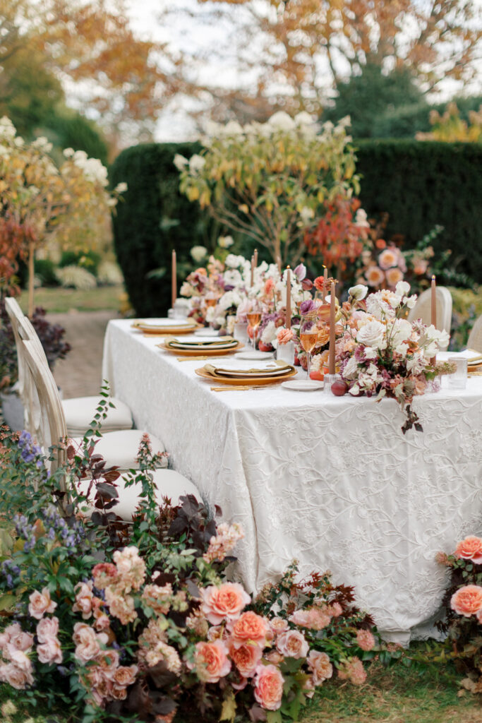fernbrook farms autumn wedding with with garden florals and new jersey wedding photographer
